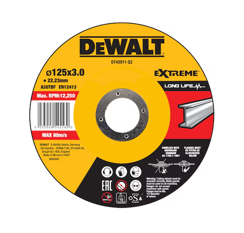 DEWALT DOORSLIJPSCHIJF 125X2,8MM