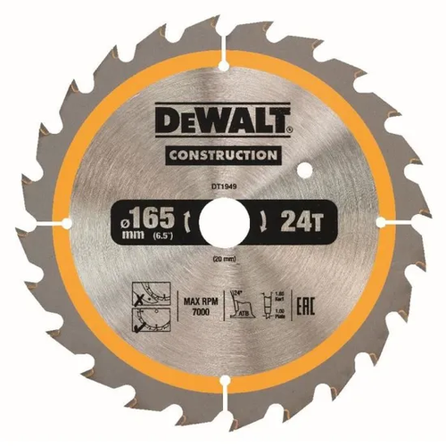 DEWALT CZB 165X20MM 24T CIRKELZAAGBLAD