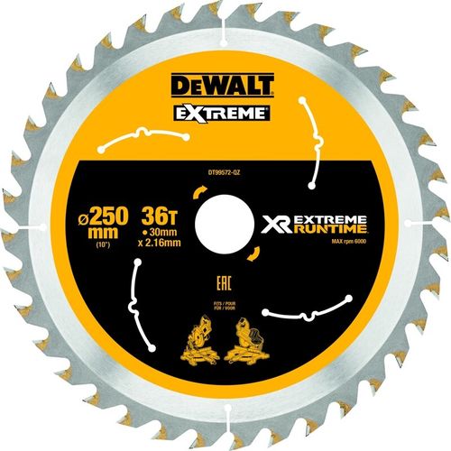 DEWALT ZAAGBLAD XTREME RUNTIME 250X30 36T CSB