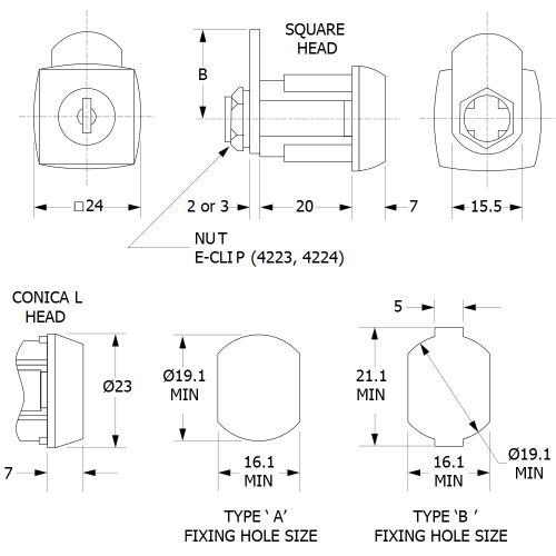  AUTOMATENCILINDER 805 LANGE SLUITLIP