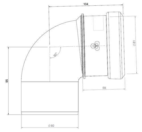 BURGERHOUT SAFE PP BOCHT 80MM 87'