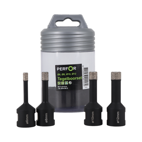 PERFOR TEGELBOORSET M14 6,8,10,12MM
