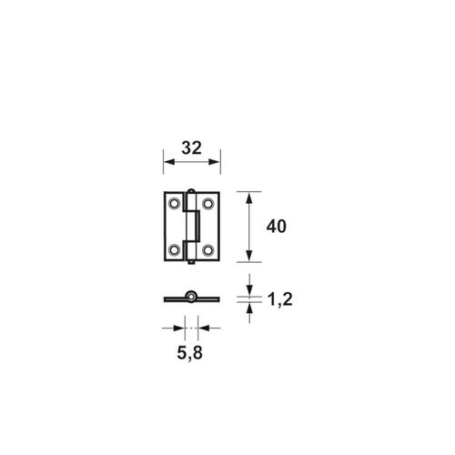 AXA SCHARNIER 40 X 32MM 1.5