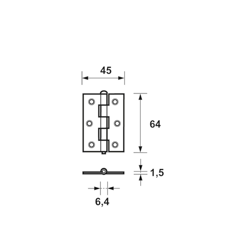 AXA SCHARNIER 64 X 45MM 2.5