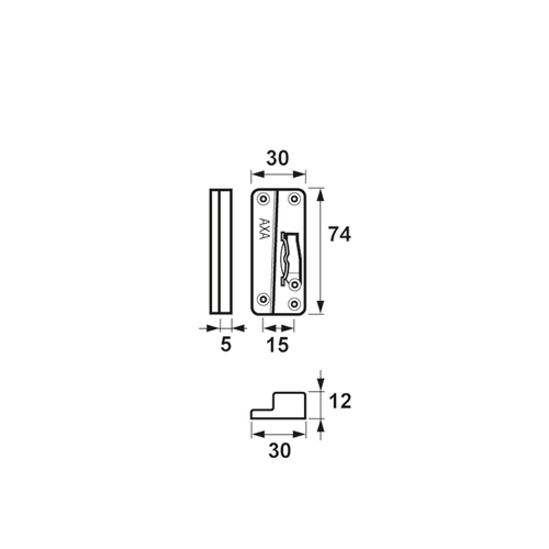 AXA SLUITKOM OPLIG. MET VEER RECHTS HAAK