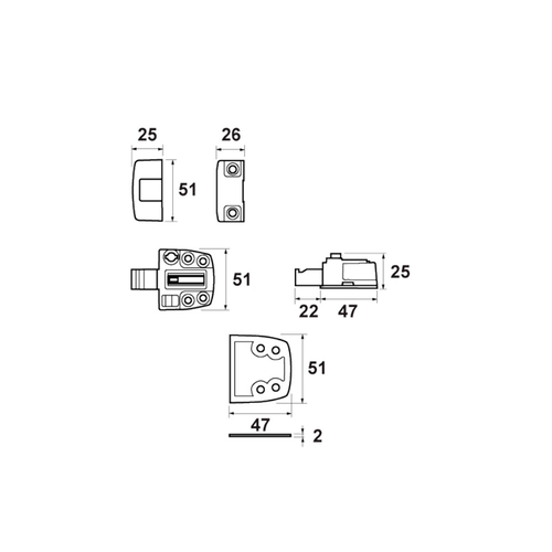 AXA OPLEGSLOT 3015 GELIJKLIGGEND WIT