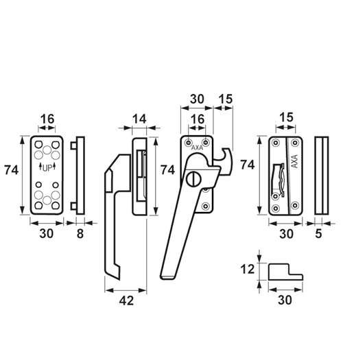 AXA ALU.CILIND.RAAMSLUITING ZWAAR LINKS