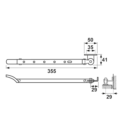 AXA RAAMUITZETTER HABILIS NH50 29 X 300 X 35MM WIT