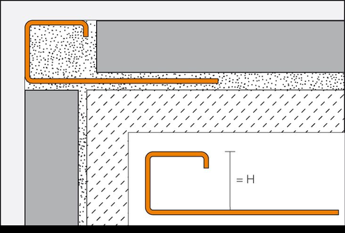 SCHLÜTER QUADEC-EP HOEK IMITATIE METAAL GEPOLIJST EV/Q125EP