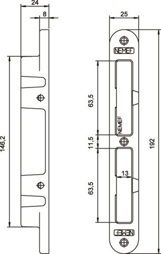 NEMEF SLUITKOM VS-4000 ZWART GELAKT