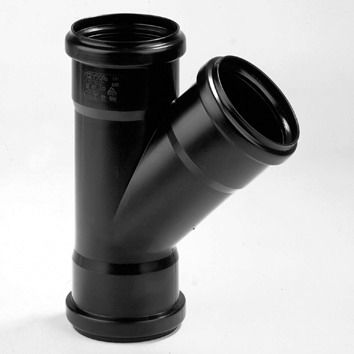 DYKA PP T-STUK 160MM 45° ZWART-STUK 3XM