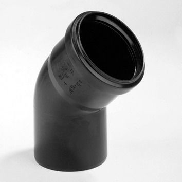 DYKA PP BOCHT 110MM 45° ZWART M/S